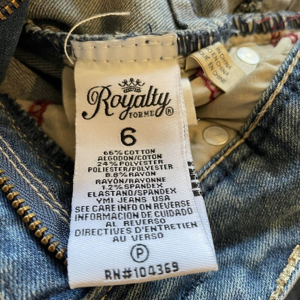 Royalty For Me Women's 6 Ankle Skinny Jeans Medium Wash Raw Hem - Picture 5 of 6